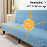 Cover Stretch Sofa Bed Slipcover Protector Elastic Feature Rich Textured High  Small Checks Jacquard Fabric Futon Cover, Machine Washable,(M, lake blue) In Australia - Darrahopens