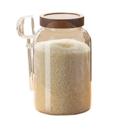 Glass Jar with Lid , Borosilicate Large Glass Flour Sugar Storage Containers for Tea,Cereal, Egg and More,Leak-proof Screw Lid (1 Spoons)1250ml In Australia - Darrahopens