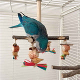 360° Rotating  with Natural Chew Toys - Spinning Bird Toys Cage Accessories- Parrot Wooden Stand for Small and Medium Birds （Bite string style） In Australia - Darrahopens