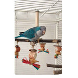 360° Rotating  with Natural Chew Toys - Spinning Bird Toys Cage Accessories- Parrot Wooden Stand for Small and Medium Birds （Bite string style） In Australia - Darrahopens