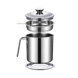 Bacon Grease Container With Strainer, 1.4L Grease Strainer and Container with Dust-Proof Lid, 304 Stainless Steel Oil Filter Storage 1.4L All steel version In Australia - Darrahopens