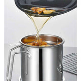 Bacon Grease Container With Strainer, 1.4L Grease Strainer and Container with Dust-Proof Lid, 304 Stainless Steel Oil Filter Storage 1.4L All steel version In Australia - Darrahopens