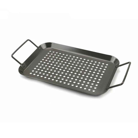 BBQ Grill Pan, Non-stick Carbon Steel BBQ Grilling Tray Vegetable Grill Pans Grill Wok Cookware Grill Accessories with Handles for Outdoor Grill Vegetables, Fish, Meat, Kabobs In Australia - Darrahopens
