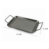 BBQ Grill Pan, Non-stick Carbon Steel BBQ Grilling Tray Vegetable Grill Pans Grill Wok Cookware Grill Accessories with Handles for Outdoor Grill Vegetables, Fish, Meat, Kabobs In Australia - Darrahopens