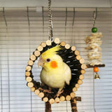 Parrot Swing Toys, Hanging Perch Stand, Natural Willow Wood Hammock, Bird Cage Accessories for Parakeets, Cockatiels, Lovebirds, Hamster, Rat（10*15cm） In Australia - Darrahopens
