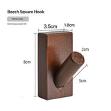 4Pack Adhesive Wall Hooks Hat Rack, Wooden Coat Hooks Wall Mounted, Decorative Hooks Single Organizer Hat Hanger Towel Rack, Heavy Duty Hooks (black walnut) In Australia - Darrahopens