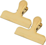2pcs Metal sealing clip, stainless steel dovetail clip, food clip, bill clip, office folder, stationery clip（golden） In Australia - Darrahopens