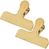 2pcs Metal sealing clip, stainless steel dovetail clip, food clip, bill clip, office folder, stationery clip（golden） In Australia - Darrahopens