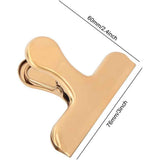 2pcs Metal sealing clip, stainless steel dovetail clip, food clip, bill clip, office folder, stationery clip（golden） In Australia - Darrahopens
