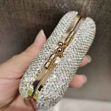 Lipstick protective case with mirror, portable sparkling cosmetics storage rack with lid storage box (gold accessory, white) In Australia - Darrahopens