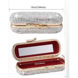 Lipstick protective case with mirror, portable sparkling cosmetics storage rack with lid storage box (gold accessory, white) In Australia - Darrahopens