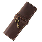 Leather Pen Case Imitation Cowhide Pen Curtain Partition Pencil Case Multifunctional Large Capacity Roll Up Pencil Case Brownprotective Cover ( Brown) In Australia - Darrahopens