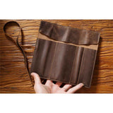 Leather Pen Case Imitation Cowhide Pen Curtain Partition Pencil Case Multifunctional Large Capacity Roll Up Pencil Case Brownprotective Cover ( Brown) In Australia - Darrahopens