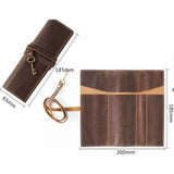 Leather Pen Case Imitation Cowhide Pen Curtain Partition Pencil Case Multifunctional Large Capacity Roll Up Pencil Case Brownprotective Cover ( Brown) In Australia - Darrahopens