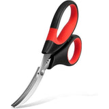 2pcs Stainless steel crayfish specific scissors, multifunctional shrimp back clip crab pliers, household kitchen seafood scissors Seafood Tool, Scissors, Stainless Steel（Red black） In Australia - Darrahopens