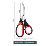 2pcs Stainless steel crayfish specific scissors, multifunctional shrimp back clip crab pliers, household kitchen seafood scissors Seafood Tool, Scissors, Stainless Steel（Red black） In Australia - Darrahopens