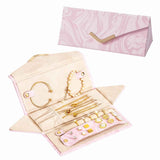 Travel Jewelry Case for Women Girls, Triangle Jewelry Box Organizer, Small Foldable Storage Holder for Necklaces Earrings Rings Bracelets（pink） In Australia - Darrahopens