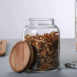 Glass Food Canisters, Kitchen Serving Stoarge Container with Airtight Wooden Lids, Cereal Dispenser Jars for Spaghetti Pasta, Powder, Spice, Tea, Coffee (2500ml) In Australia - Darrahopens