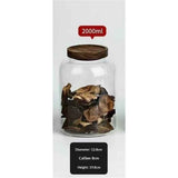 Glass Food Canisters, Kitchen Serving Stoarge Container with Airtight Wooden Lids, Cereal Dispenser Jars for Spaghetti Pasta, Powder, Spice, Tea, Coffee (2500ml) In Australia - Darrahopens