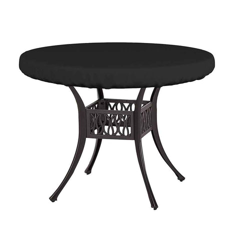 Round Tablecloth,  Waterproof Elastic Fitted Table Covers 76*10cm Tables, Wipeable Backed Plastic Table Cloths for Picnic, Camping, Outdoor - Black In Australia - Darrahopens