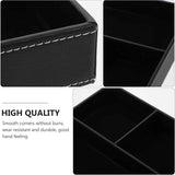 Jewelry Storage Case Black Leather Tray Organizer with 4 Compartments Desktop and Dresser Valet Tray for Jewelry Accessories(Black) In Australia - Darrahopens