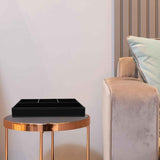 Jewelry Storage Case Black Leather Tray Organizer with 4 Compartments Desktop and Dresser Valet Tray for Jewelry Accessories(Black) In Australia - Darrahopens