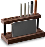 Pencil & Pen Holder for Desk, Solid Pen Display Stand with 9 Slots and Cell Phone Holder, Aesthetic Pen Organizer for Minimalist Office Desk Decor In Australia - Darrahopens