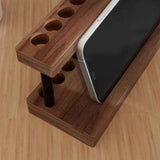Pencil & Pen Holder for Desk, Solid Pen Display Stand with 9 Slots and Cell Phone Holder, Aesthetic Pen Organizer for Minimalist Office Desk Decor In Australia - Darrahopens
