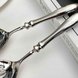2-piece large service spoon set, 304 stainless steel catering utensils, used for party buffet dinner banquet cooking kitchen foundation, (silver) In Australia - Darrahopens