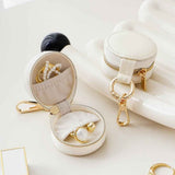 2pcs  Jewelry Ring Holder Box with Keychain, Portable Gym Jewelry Storage Box Case, Small Travel Ring Earring Stud Necklace Storage Case (White) In Australia - Darrahopens