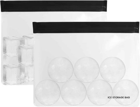 2pcs Reusable Ice Storage Bag - Freezer Safe Leak Proof Silicone and Plastic-Free Lunch Bag for Ice and Food Storage （Black  25.5 * 18.5 * 5CM） In Australia - Darrahopens