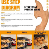 2pcs  Wood Oven Rack Puller Long Handle Oven Stick for Kitchen Appliances Baking Cooking Toaster Air Fryer Accessories In Australia - Darrahopens
