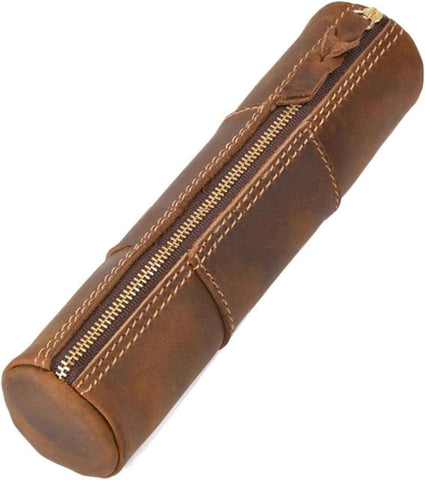 Brown  Pencil Case, Makeup & Stationery Bag, Zipper Pouch for Daily Essentials, Compact & Stylish Cosmetic Pouch, Multifunctional Storage Organizer, In Australia - Darrahopens