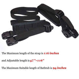 2 PCS Heavy Duty Hot Tub Cover Wind Straps FITS Most SPAS Locks Adjustable Length 67"~116" (Black, 9.5 Ft)