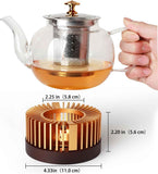Teapot Warmer,Durable Tea Warmer for Heating Tea, Coffee, Milk & Food, Made Aluminum & Wood, Compatible with Most Standard Teapots In Australia - Darrahopens