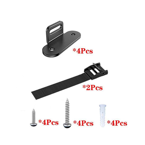 Anti Tip Furniture Anchors (2 Sets),Heavy Duty Furniture Wall Anchor,Adjustable Earthquake Straps,Furniture Anchors for Baby Proofing,Black In Australia - Darrahopens