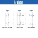 2 Pack 4” Heavy-Duty Wall Mount Pair with Brackets & Lag Bolts for TV Antenna Mast Heavy-Duty Wall Mount Pair In Australia - Darrahopens