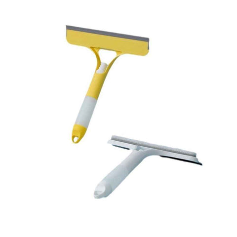 3 in 1 Window Cleaning Scraper, Cleaner Window Squeegee with Sprayer, Squeegee and Scrubber Spray Bottle Window Squeegee for Shower Glass,Mirrors(Yellow+White) In Australia - Darrahopens
