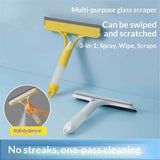 3 in 1 Window Cleaning Scraper, Cleaner Window Squeegee with Sprayer, Squeegee and Scrubber Spray Bottle Window Squeegee for Shower Glass,Mirrors(Yellow+White) In Australia - Darrahopens