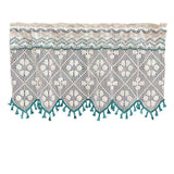 Vintage  countryside cotton thread hook flower lace cabinet curtain door curtain partition window kitchen cabinet half curtain short curtain（150*50cm） In Australia - Darrahopens