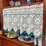 Vintage  countryside cotton thread hook flower lace cabinet curtain door curtain partition window kitchen cabinet half curtain short curtain（150*50cm） In Australia - Darrahopens