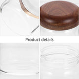 Glass Food Storage Container with Wooden Lids Small Coffee Jar Sugar Canister Airtight Food Storage Container Coffee Container for Nut Spice Candy Loose Tea（9.5*8cm） In Australia - Darrahopens
