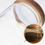 Glass Food Storage Container with Wooden Lids Small Coffee Jar Sugar Canister Airtight Food Storage Container Coffee Container for Nut Spice Candy Loose Tea（9.5*8cm） In Australia - Darrahopens