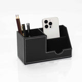 Desk Organizer Office Supplies Leather Multi-function Storage Box Pen/Pencil,Cell phone, Business Name Cards Remote Control Holder Black In Australia - Darrahopens