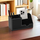 Desk Organizer Office Supplies Leather Multi-function Storage Box Pen/Pencil,Cell phone, Business Name Cards Remote Control Holder Black In Australia - Darrahopens