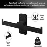 Heavy Duty Wall Mounted Backpack Blower Rack & Sprayer Hanger - Durable Space-Saving Storage Bracket for Backpack Leaf Blowers, Garden Sprayers, Chainsaws