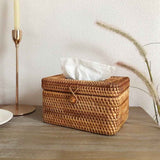 Rectangle Tissue Box Cover, Woven Tissue Box Holder with Lid, Wicker Tissue Holder for Bathroom Toilet Living Room Bedroom Table Desk Home Office Car, Coffee In Australia - Darrahopens