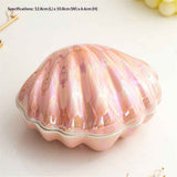 Jewelry Dish Tray, Ceramic Trinket Tray Clamshell Jewelry Storage Dish, Ring Holder Dish Key Bowl, Decorative Jewelry Plate, Cute Jewelry Organizer for Room Decor (Pink) In Australia - Darrahopens