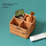 Natural Rattan 4 Compartments Cooking Utensil Silverware Organizer Holder Cosmetics Storage Box Cutlery Caddy Flatware Serving Basket