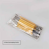 11 Pcs Pottery & Clay Sculpting Tools, Double-Sided, Ceramics Tools Smooth Wooden Handles for Trimming, Embossing Pattern. In Australia - Darrahopens